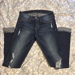 Flying Monkey Blue Skinny Jeans Distressed Cuffed